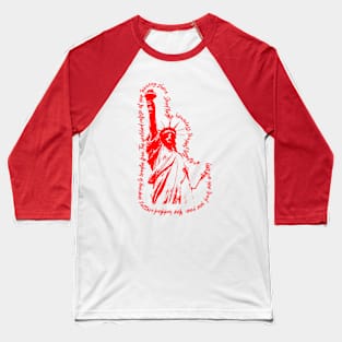 Statue of Liberty in Red - Graphic Baseball T-Shirt